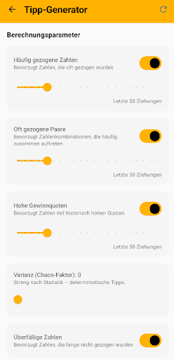 Einstellungen des Tippgenerators